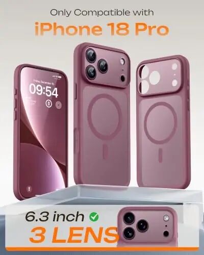 TOCOL for iPhone 18 Pro Case Plum, Compatible with MagSafe | Built-in Magnets, Camera Control Cover, Full Camera & Military-Grade Protection Anti-Slip Slim Translucent Matte Phone Case - TOCOL (1)
