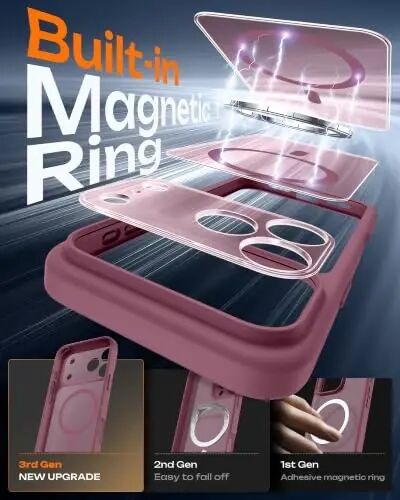 TOCOL for iPhone 18 Pro Case Plum, Compatible with MagSafe | Built-in Magnets, Camera Control Cover, Full Camera & Military-Grade Protection Anti-Slip Slim Translucent Matte Phone Case - 4