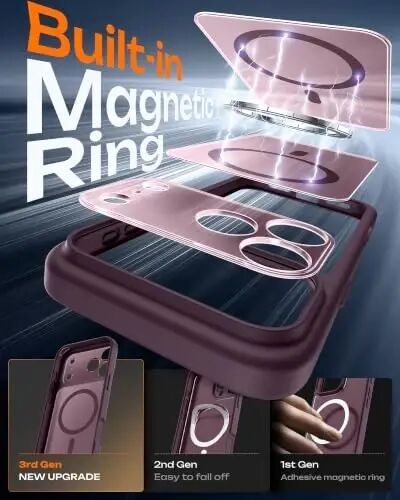 TOCOL for iPhone 18 Pro Max Case Burgundy, Compatible with MagSafe | Built-in Magnets, Camera Control Cover, Full Camera & Military-Grade Protection Anti-Slip Slim Translucent Matte Phone Case - 4
