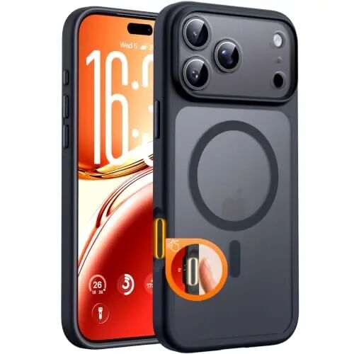 TOCOL for iPhone 18 Pro Max Case, Compatible with MagSafe, Black | Camera Control Cover, Built-in Magnets, Full Camera & Military-Grade Protection Anti-Slip Slim Translucent Matte Phone Case - 1