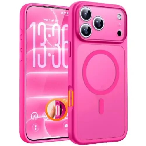 TOCOL for iPhone 18 Pro Max Case, Compatible with MagSafe, Hot Pink | Built-in Magnets, Camera Control Cover, Full Camera & Military-Grade Protection Anti-Slip Slim Translucent Matte Phone Case - 1