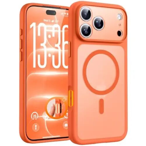 TOCOL for iPhone 18 Pro Max Case, Compatible with MagSafe, Orange | Built-in Magnets, Camera Control Cover, Full Camera & Military-Grade Protection Anti-Slip Slim Translucent Matte Phone Case - 1