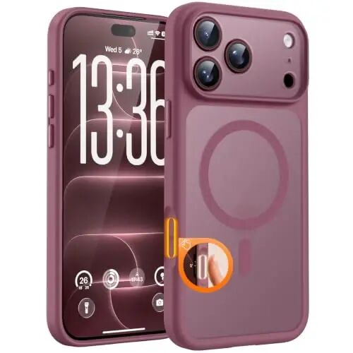 TOCOL for iPhone 18 Pro Max Case, Compatible with MagSafe, Plum | Built-in Magnets, Camera Control Cover, Full Camera & Military-Grade Protection Anti-Slip Slim Translucent Matte Phone Case - 1