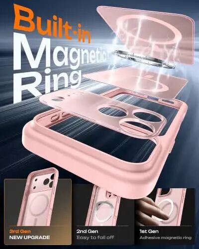 TOCOL for iPhone 18 Pro Max Case Pink, Compatible with MagSafe | Built-in Magnets, Camera Control Cover, Full Camera & Military-Grade Protection Anti-Slip Slim Translucent Matte Phone Case - 4