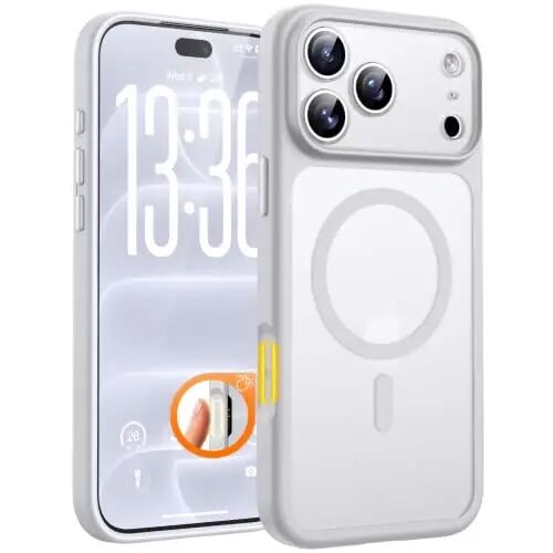 TOCOL for iPhone 18 Pro Max Case White, Compatible with MagSafe | Built-in Magnets, Camera Control Cover, Full Camera & Military-Grade Protection Anti-Slip Slim Translucent Matte Phone Case - TOCOL