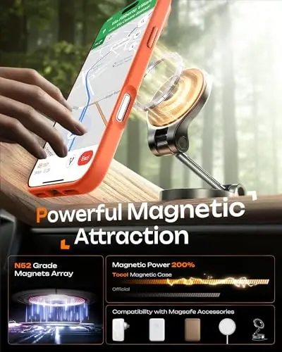 TOCOL for Phone 16 Pro Case, Compatible with Magsafe Charger, Full Camera Protection, Drop Protection, Translucent Matte Phone Case for iPhone 16 Pro 6.3 inch (Orange) - 4