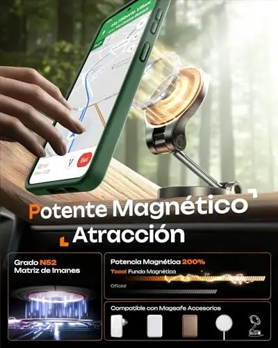 TOCOL for Samsung Galaxy S26 Case, Compatible with Magsafe, Full Camera Protection, Built-in Magnetic Ring, Drop Protection, Translucent Matte Phone Case for S26 6.3 inch (Alpine Green) - 3