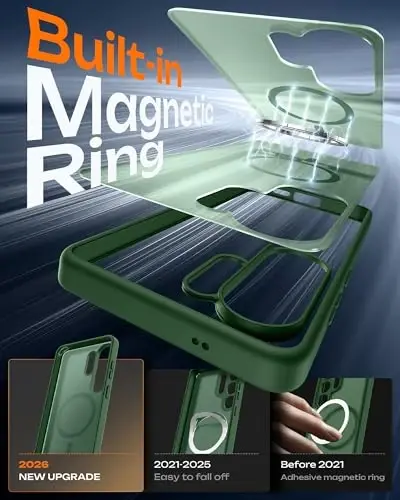 TOCOL for Samsung Galaxy S26 Ultra Case, Compatible with Magsafe, Built-in Magnets, Drop Protection, Slim Translucent Matte for S26 Ultra Phone Case 6.9 inch (Alpine Green) - 3
