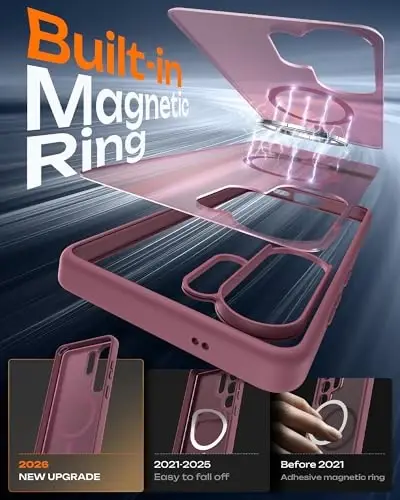 TOCOL for Samsung Galaxy S26 Ultra Case, Compatible with Magsafe, Built-in Magnets, Drop Protection, Slim Translucent Matte for S26 Ultra Phone Case 6.9 inch (Plum) - 3