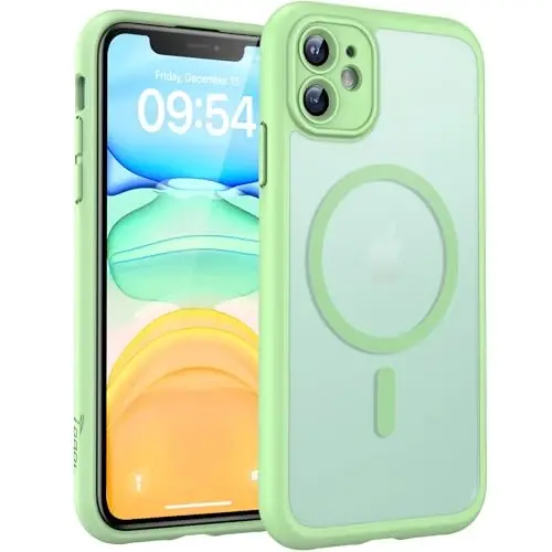 TOCOL, iPhone 11 Kılıf için, Magsafe Uyumlu, Tam Kamera Koruması, Dahili Mıknatıslar, Düşme Koruması, Yarı Saydam Mat Telefon Kılıfı, iPhone 11 6.1 inç için (Açık Mor) 