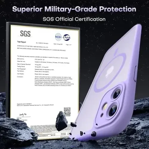 TOCOL Magnetic for iPhone 11 Case, Upgraded Full Camera Protection, Compatible with Magsafe, Military Grade Protection, Bumper for iPhone 11 6.1 Inch (Light Purple) - 5