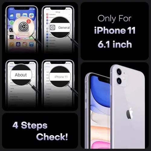 TOCOL iPhone 11 Kılıfı için Mıknatıslı, Yükseltilmiş Tam Kamera Koruması, Magsafe ile Uyumlu, Askeri Sınıf Koruma, iPhone 11 6.1 İnç için Tampon (Açık Mor) - 2