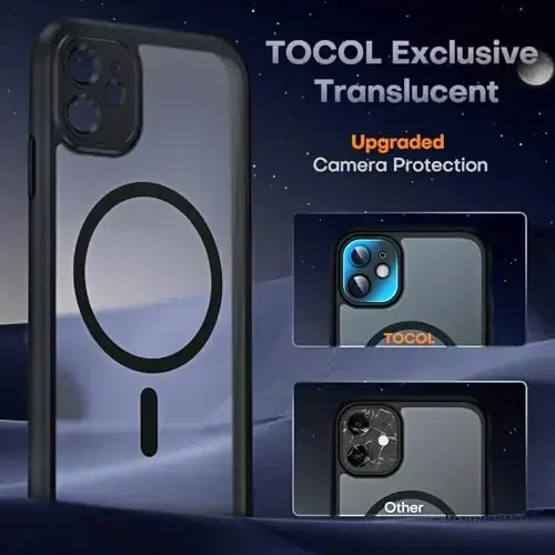 TOCOL Magnetic for iPhone 11 Case, Upgraded Full Camera Protection, Compatible with Magsafe, Military Grade Protection, Bumper for iPhone 11 6.1 Inch, (Black) - 5