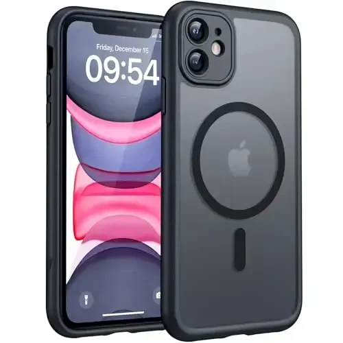TOCOL Magnetic for iPhone 11 Case, Upgraded Full Camera Protection, Compatible with Magsafe, Military Grade Protection, Bumper for iPhone 11 6.1 Inch, (Black) - 1