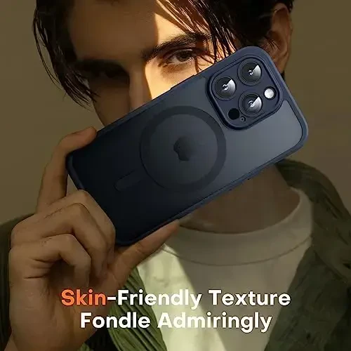 TOCOL Magnetic for iPhone 12 Pro Max Case, Upgraded Full Camera Protection, Compatible with Magsafe, Drop Protection, Translucent Matte Back Bumper Phone Cover 6.7-Inch（Dark Blue） - 6