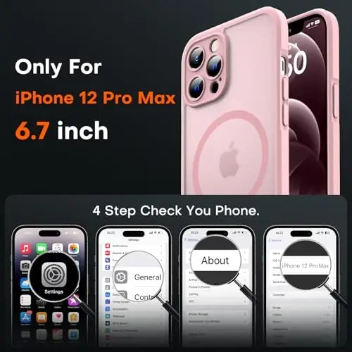 TOCOL for iPhone 12 Pro Max Case, Compatible with Magsafe Charger, Full Camera Protection, Translucent Matte for iPhone 12 Pro Max iPhone Case 6.7 inch (Light Pink) - 2