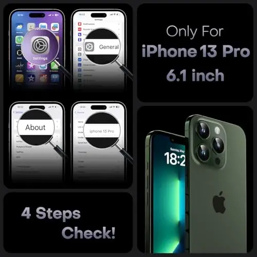 TOCOL iPhone 13 Pro için Manyetik Kılıf, Gelişmiş Tam Kamera Koruması, Magsafe ile Uyumlu, Düşme Koruması, Yarı Saydam Mat Arka Tampon Telefon Kılıfı 6.1 İnç, Alp Yeşili 