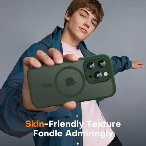 TOCOL Magnetic for iPhone 13 Pro Case Upgraded Full Camera Protection Compatible with Magsafe Drop Protection Translucent Matte Back Bumper Phone Cover 6.1-Inch, Alpine Green - 7