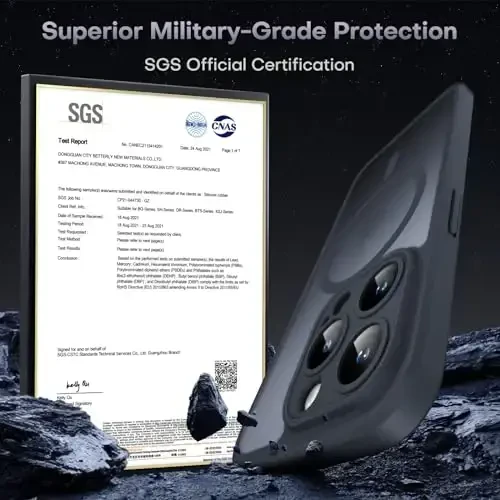 TOCOL Magnetic for iPhone 13 Pro Case Upgraded Full Camera Protection Compatible with Magsafe Drop Protection Translucent Matte Back Bumper Phone Cover 6.1-Inch（Black） - 5