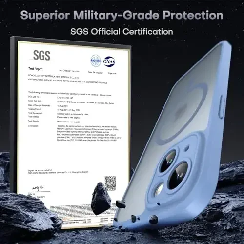 TOCOL Magnetic for iPhone 14 Case, Upgraded Full Camera Protection, Compatible with Magsafe, Drop Protection, Translucent Matte Back Bumper Phone Cover 6.1-Inch (Light Blue) - 4