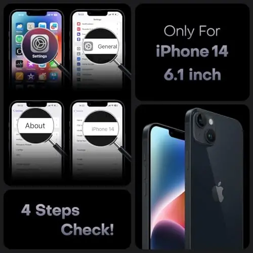 TOCOL Magnetic for iPhone 14 Case, Upgraded Full Camera Protection, Compatible with Magsafe, Drop Protection, Translucent Matte Back Bumper Phone Cover 6.1-Inch (Black) - TOCOL (1)