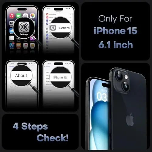 TOCOL Magnetic for iPhone 15 Case, Upgraded Full Camera Protection, Compatible with Magsafe, Drop Protection, Translucent Matte Back Bumper Phone Cover 6.1-Inch (Dark Blue) - 2