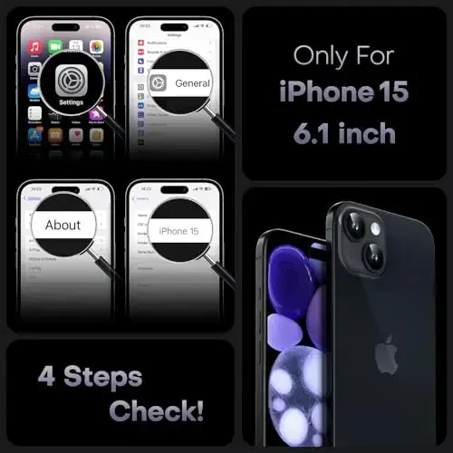 TOCOL Magnetic for iPhone 15 Case, Upgraded Full Camera Protection, Compatible with Magsafe, Drop Protection, Translucent Matte Back Bumper Phone Cover 6.1-Inch（Space Black） - MODAZONE (1)