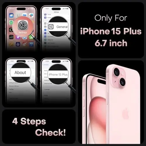TOCOL Magnetic for iPhone 15 Plus Case, Upgraded Full Camera Protection, Compatible with Magsafe, Drop Protection, Translucent Matte Back Bumper Phone Cover 6.7-Inch (Light Pink) - 2