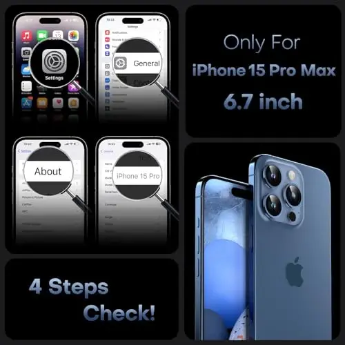TOCOL Magnetic for iPhone 15 Pro Max Case, Upgraded Full Camera Protection, Compatible with Magsafe, Drop Protection, Translucent Matte Back Bumper Phone Cover 6.7-Inch（Dark Blue） - 2