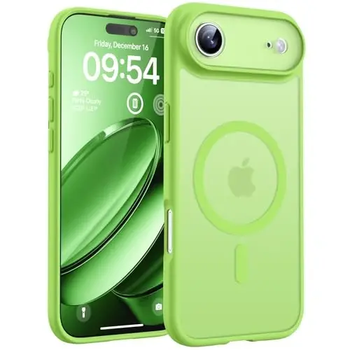 TOCOL, iPhone Air Kılıf için, Magsafe Şarj Cihazı ile Uyumlu, Tam Kamera Koruması, Düşme Koruması, iPhone 17 Air 6.5 inç için Yarı Saydam Mat Telefon Kılıfı (Açık Yeşil) 