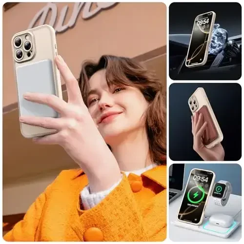 TOCOL Magnetic для 16 Pro Max Case, улучшенная полная защита камеры, совместимость с Magsafe, защита от падения с 16 футов, полупрозрачная матовая задняя крышка бампера для телефона 16 ProMax 6,9 дюйма (Desert) - 6