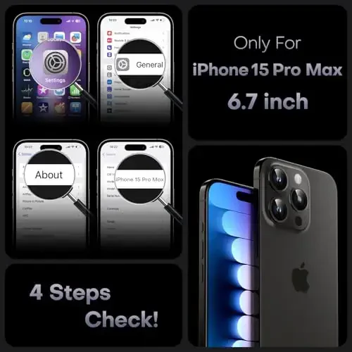 TOCOL Magnetic для iPhone 15 Pro Max, улучшенная полная защита камеры, совместим с Magsafe, защита от падений, полупрозрачная матовая задняя крышка бампера 6,7 дюйма (серый) - 2