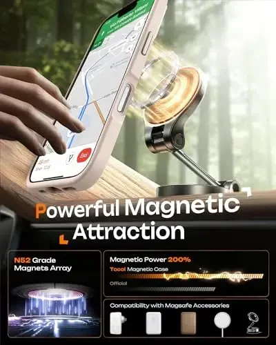 Tocol Magnetic for 16 Gold Case, Upgraded Full Camera Protection, Compatible with Magsafe, Drop Protection, Translucent Matte Back Bumper Phone Cover 6.1-Inch (Desert) - 4