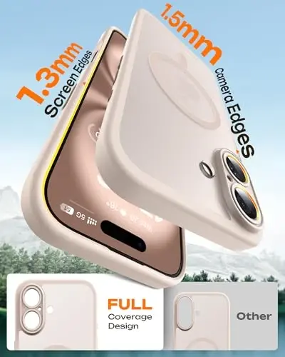 Tocol Magnetic for 16 Gold Case, Upgraded Full Camera Protection, Compatible with Magsafe, Drop Protection, Translucent Matte Back Bumper Phone Cover 6.1-Inch (Desert) - 6