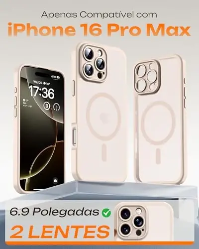 TOCOL Magnetic for 16 Pro Max Case, Upgraded Full Camera Protection, Compatible with Magsafe, 16FT Drop Protection, Translucent Matte Back Bumper Phone Cover for 16 ProMax 6.9-Inch（Desert） - 2