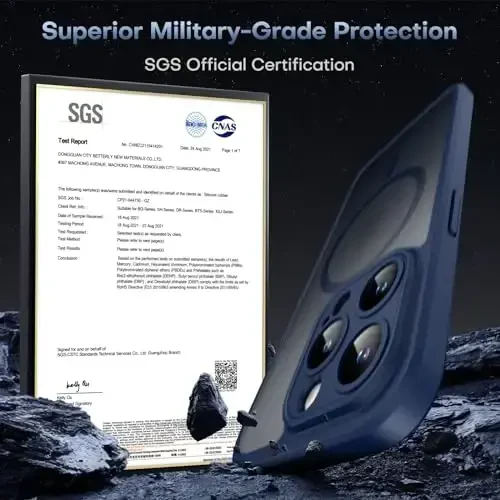 TOCOL Magnetic for iPhone 12 Pro Max Case, Upgraded Full Camera Protection, Compatible with Magsafe, Drop Protection, Translucent Matte Back Bumper Phone Cover 6.7-Inch（Dark Blue） - 4