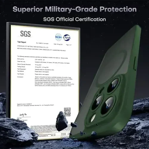 TOCOL Magnetic for iPhone 13 Pro Case Upgraded Full Camera Protection Compatible with Magsafe Drop Protection Translucent Matte Back Bumper Phone Cover 6.1-Inch, Alpine Green - 5