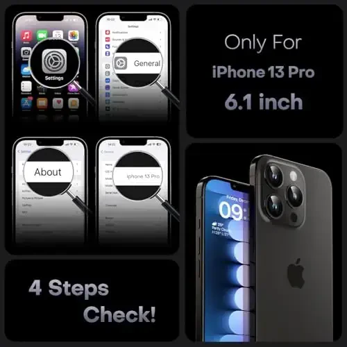 TOCOL Magnetic for iPhone 13 Pro Case Upgraded Full Camera Protection Compatible with Magsafe Drop Protection Translucent Matte Back Bumper Phone Cover 6.1-Inch（Black） - 2
