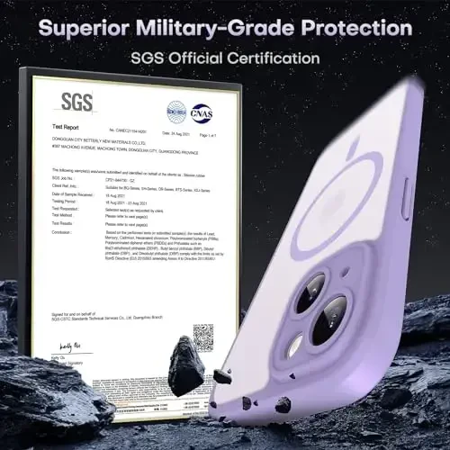 TOCOL Magnetic for iPhone 14 Case, Upgraded Full Camera Protection, Compatible with Magsafe, Drop Protection, Translucent Matte Back Bumper Phone Cover 6.1-Inch (Light Purple) - 4