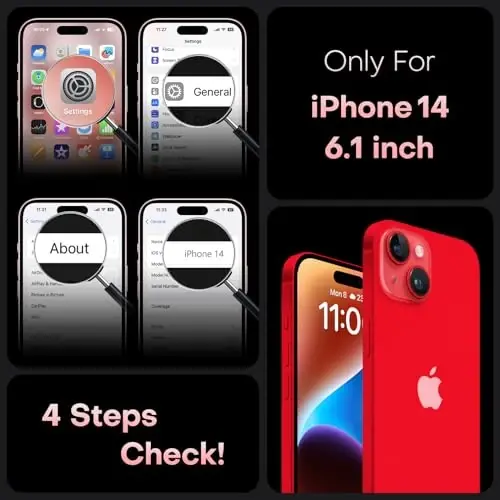 TOCOL Magnetic for iPhone 14 Case, Upgraded Full Camera Protection, Compatible with Magsafe, Drop Protection, Translucent Matte Back Bumper Phone Cover 6.1-Inch (Red) - TOCOL (1)