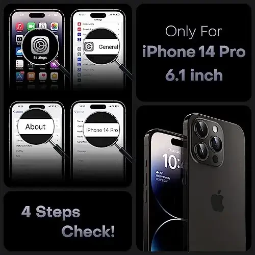 TOCOL Magnetic for iPhone 14 Pro Case, Upgraded Full Camera Protection, Compatible with Magsafe, Drop Protection, Translucent Matte Back Bumper Phone Cover 6.1-Inch (Dark Blue) - 2