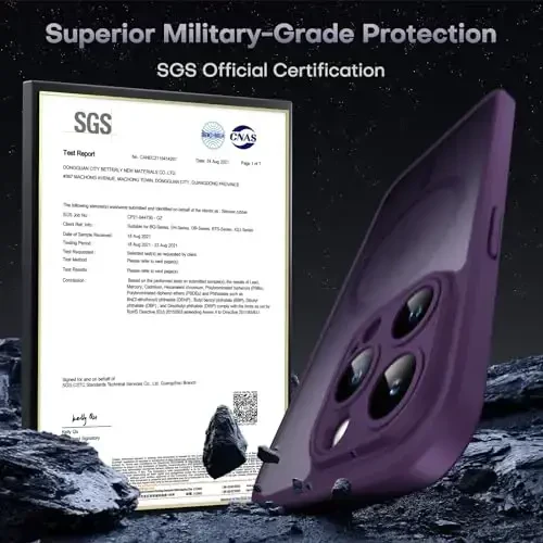 TOCOL Magnetic for iPhone 14 Pro Max Case, Upgraded Full Camera Protection, Compatible with Magsafe, Drop Protection, Translucent Matte Back Bumper Phone Cover 6.7-Inch（Midnight Purple） - 4