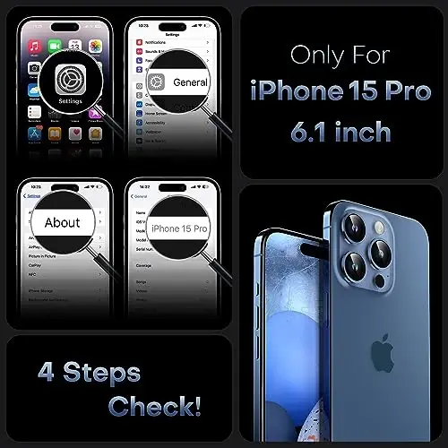 TOCOL Magnetic for iPhone 15 Pro Case, Upgraded Full Camera Protection, Compatible with Magsafe, Drop Protection, Translucent Matte Back Phone Cover 6.1-Inch (Dark Blue) - 2