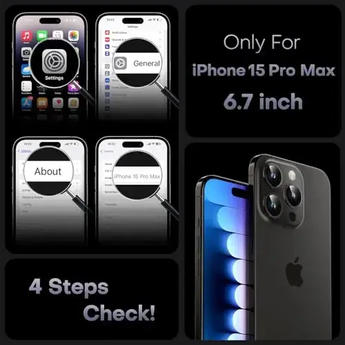 TOCOL Magnetic for iPhone 15 Pro Max Case, Upgraded Full Camera Protection, Compatible with Magsafe, Drop Protection, Translucent Matte Back Bumper Phone Cover 6.7-Inch（Black） - 2
