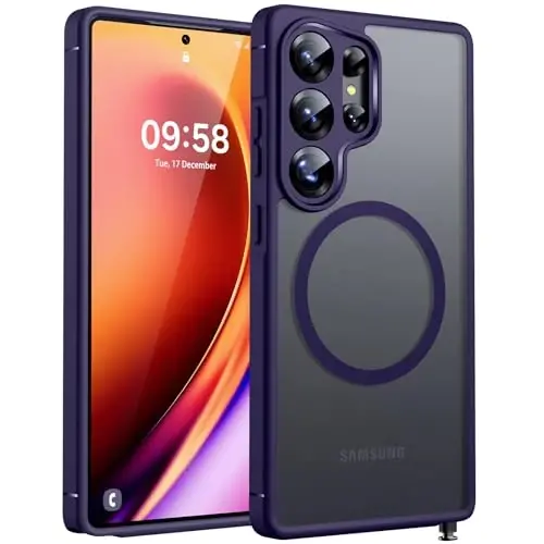 TOCOL Magnetic for Samsung Galaxy S25 Ultra Case, Upgraded Full Camera Protection, Compatible with Magsafe, Drop Protection Back Cover for Samsung Galaxy S25 Ultra 6.9-Inch (Midnight Purple) - 1
