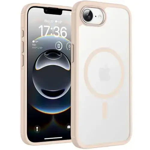 TOCOL Magnetic for iPhone 16e Case, Upgraded Full Camera Protection, Compatible with Magsafe, Drop Protection, Translucent Matte Back Bumper for iPhone 16e 6.1-Inch (Gold) - TOCOL