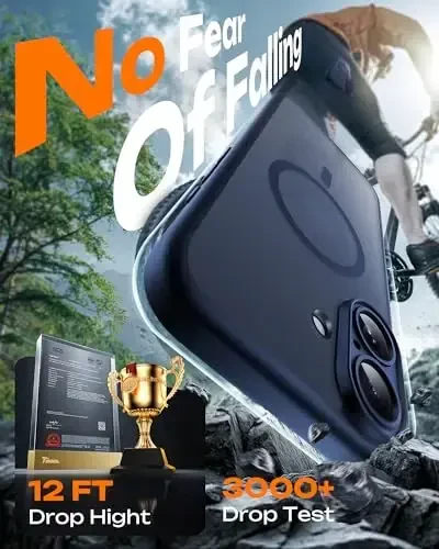 TOCOL Phone 17 Case uchun, To'liq Kamera Himoyasi, O'rnatilgan Magnit Halqa, Magsafe Zaryadlovchi bilan mos, Tushishdan Himoya, Shaffof Mat Telefon G'ilofi Phone 17 6.3 dyuym uchun (Alpine Green) - 5