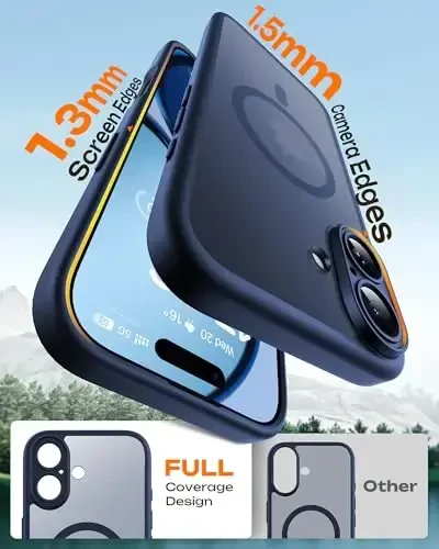 TOCOL Phone 17 Case uchun, To'liq Kamera Himoyasi, O'rnatilgan Magnit Halqa, Magsafe Zaryadlovchi bilan mos, Tushishdan Himoya, Shaffof Mat Telefon G'ilofi Phone 17 6.3 dyuym uchun (Alpine Green) - 6