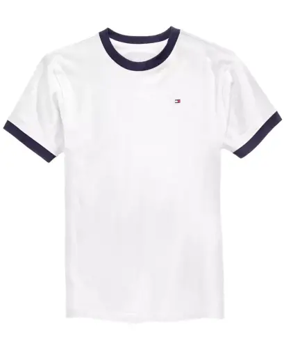 Toddler and Little Boys Contrast Trim Embroidered Logo Ken Tee - TOMMY HILFIGER (1)