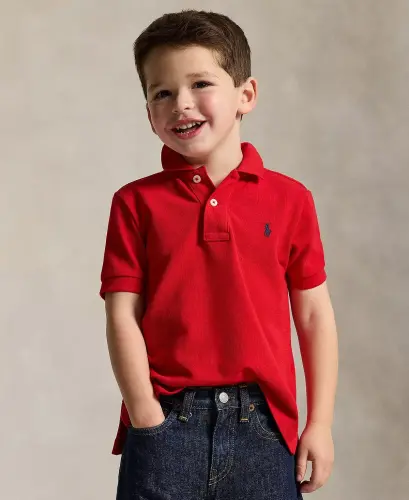 Toddler and Little Boys Cotton Mesh Polo Shirt-RL 2000 Red - 3